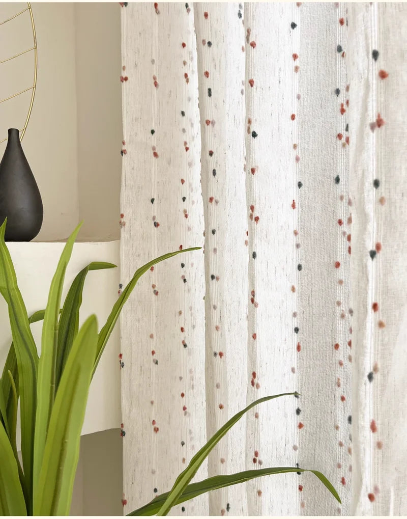 Modern rainbow beans linen curtains