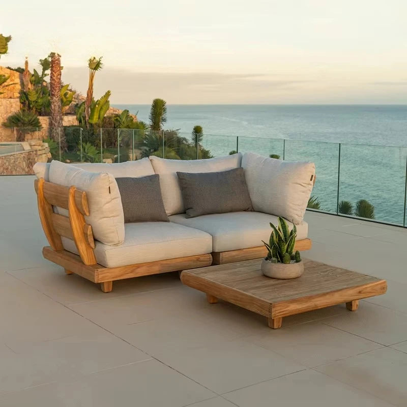 Stylish Outdoor Waterproof Teak Sofa Set