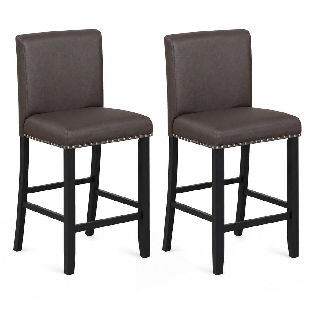 Bar Stools with Back Set of 2 - 25.5" Counter Height