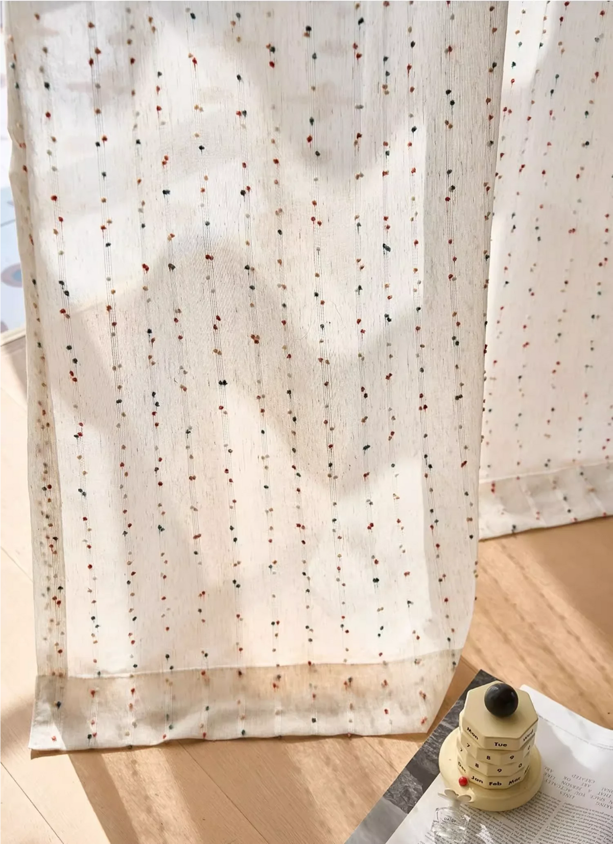 Modern rainbow beans linen curtains