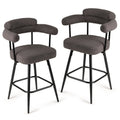Swivel Bar Stool Set of 2 Counter Height Chairs with Curved Back and Arms