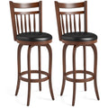 Swivel Bar Stools Set of 2 Counter Height Faux Leather Upholstered Barstools