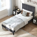 Upholstered Platform Bed with Adjustable Headboard - Twin Size