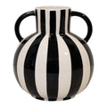Black And White Striped Statement Vase.