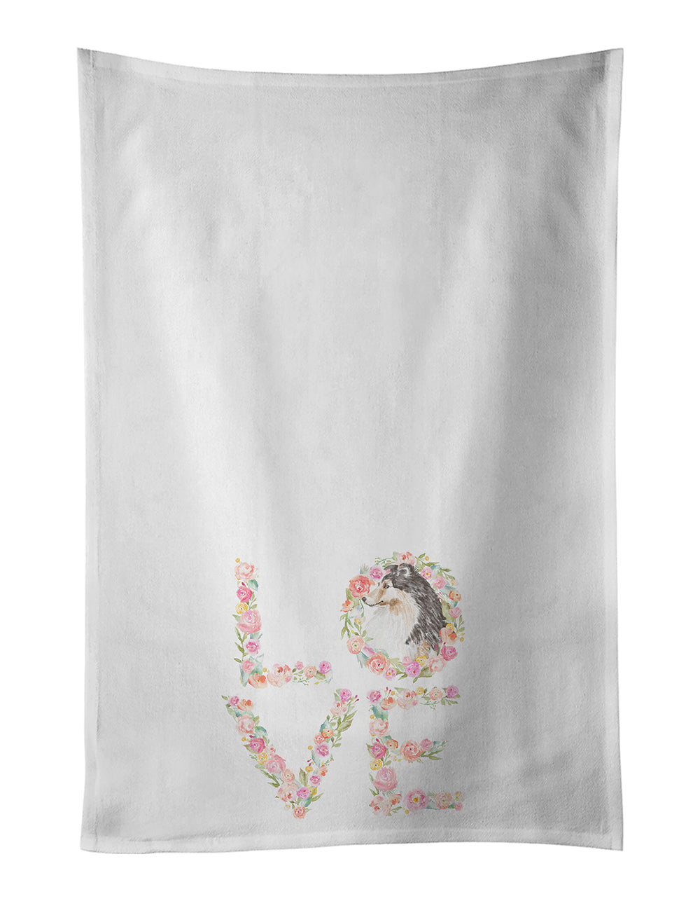 Sheltie #10 LOVE Kitchen Towel Set of 2