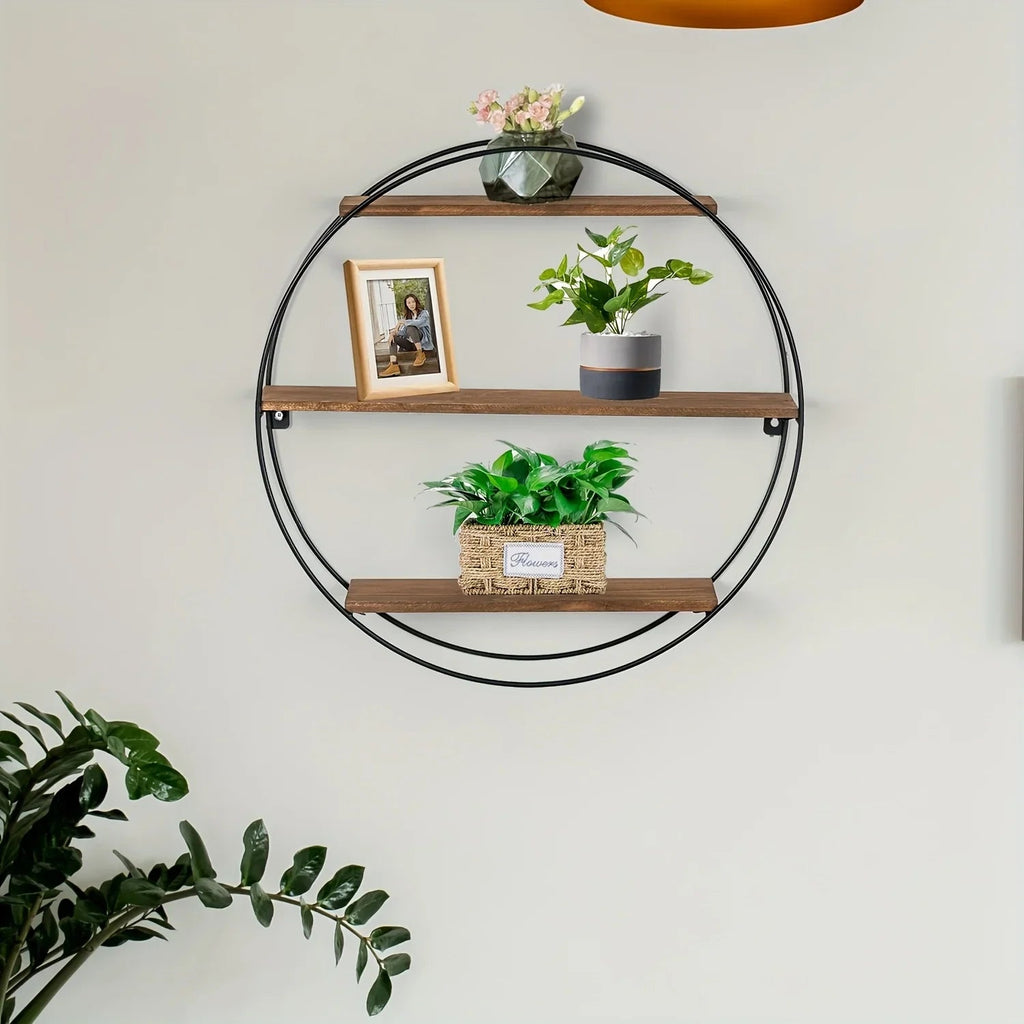 Wall Shelf - Floating Wood 3-Tier