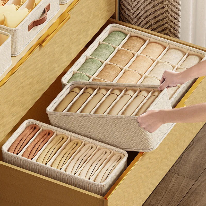 Underwear Bra Socks Organizer 3-in-1 Storage Box Drawer Divider for Home Closet Organization Multi-Grid Panties Container