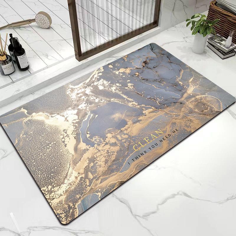 Marble Diatomite Bath Mat - Quick-Dry Non-Slip Mat