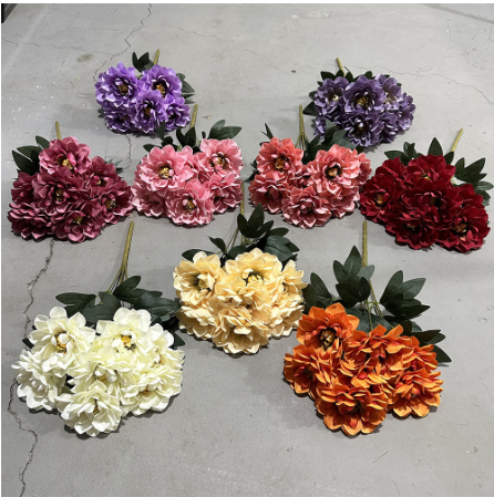 Artificial Flower Bouquet - 7-Head Lotus for Home Decor