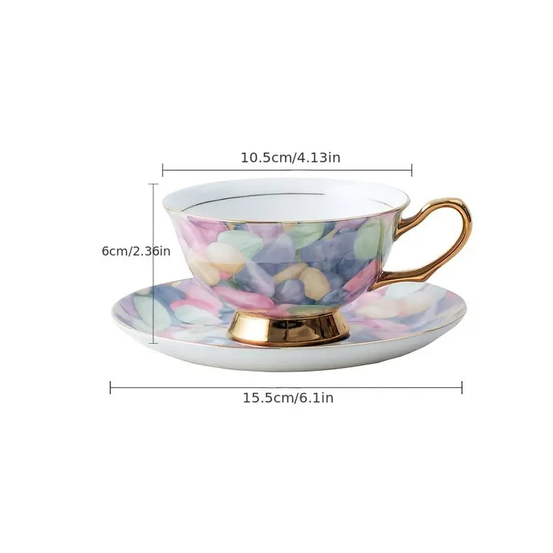 Premium Bone China Coffee Cup Set 200ml/6.76oz