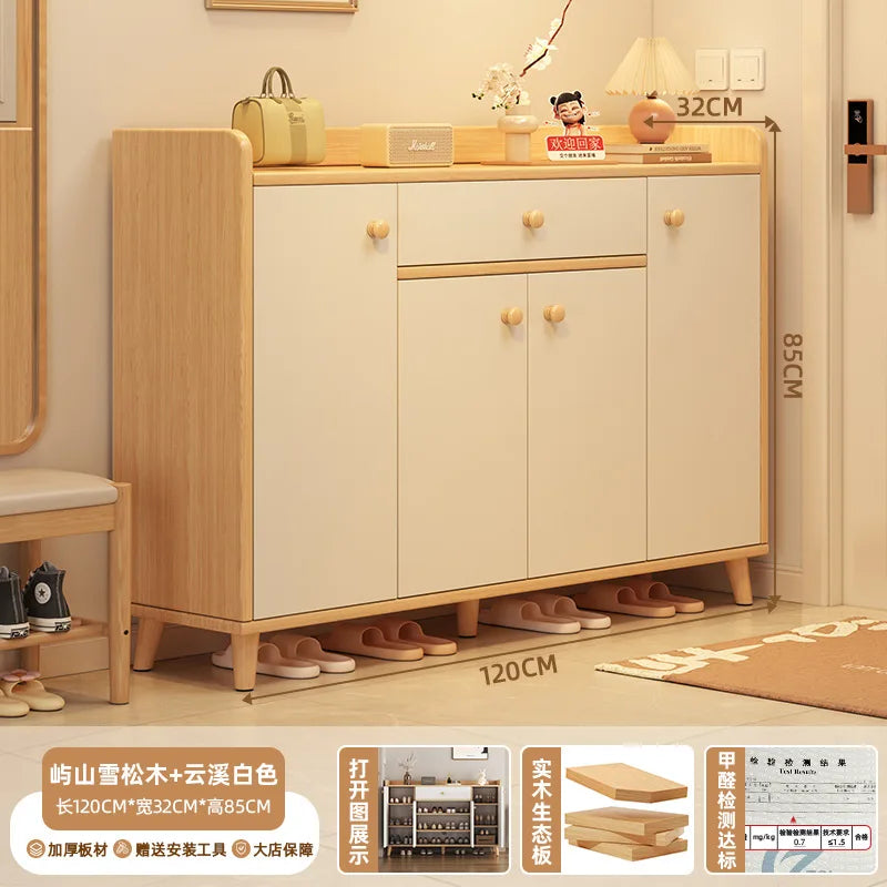HYS solid wood shoe cabinet, entrance cabinet, new indoor locker at the entrance of the home