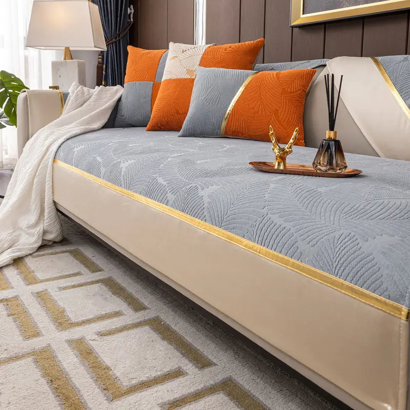 Stylish Banana Leaf Chenille Sofa Cover for Transformation
