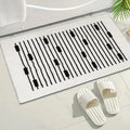 Black & White Striped Soft Non-Slip Bath Mat (1pc)