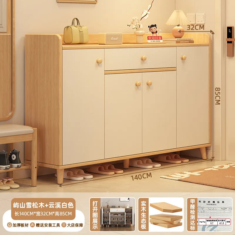 HYS solid wood shoe cabinet, entrance cabinet, new indoor locker at the entrance of the home