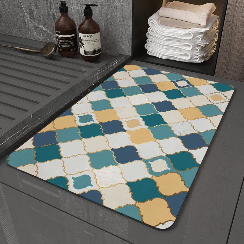 Retro Non-Slip Bath Mat with Quick-Dry Technology