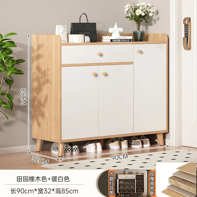 HYS solid wood shoe cabinet, entrance cabinet, new indoor locker at the entrance of the home