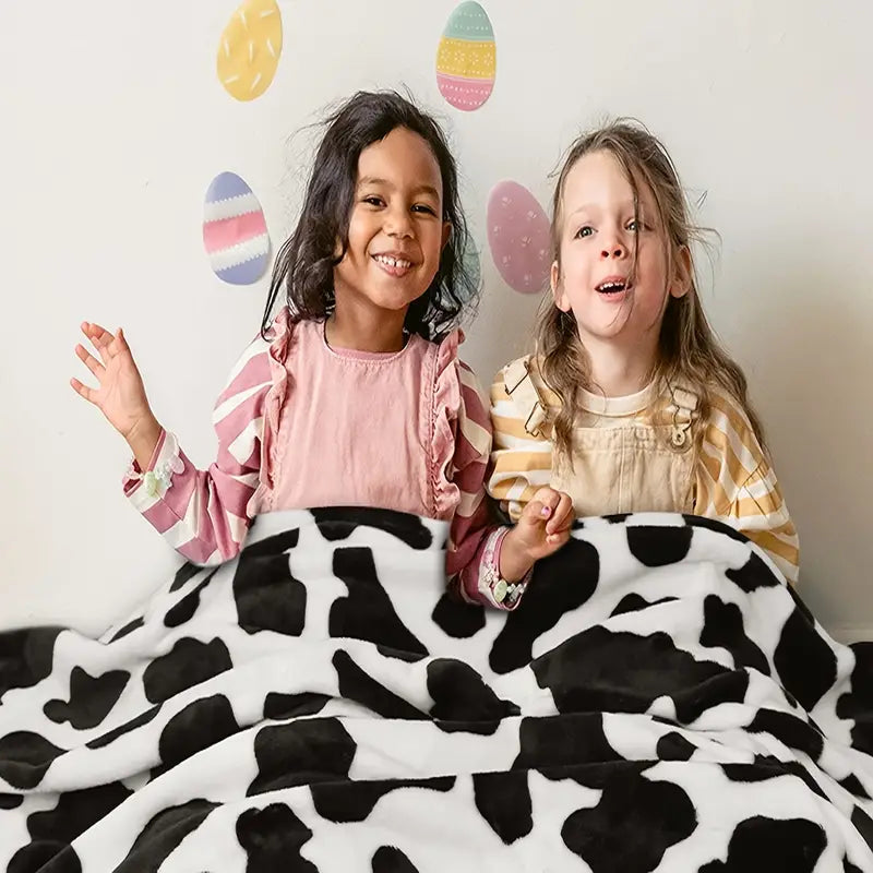Black and White Cow Print Soft Fleece Blanket