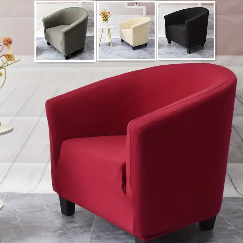 Stretch Spandex Club Chair Slipcover - Cream Color
