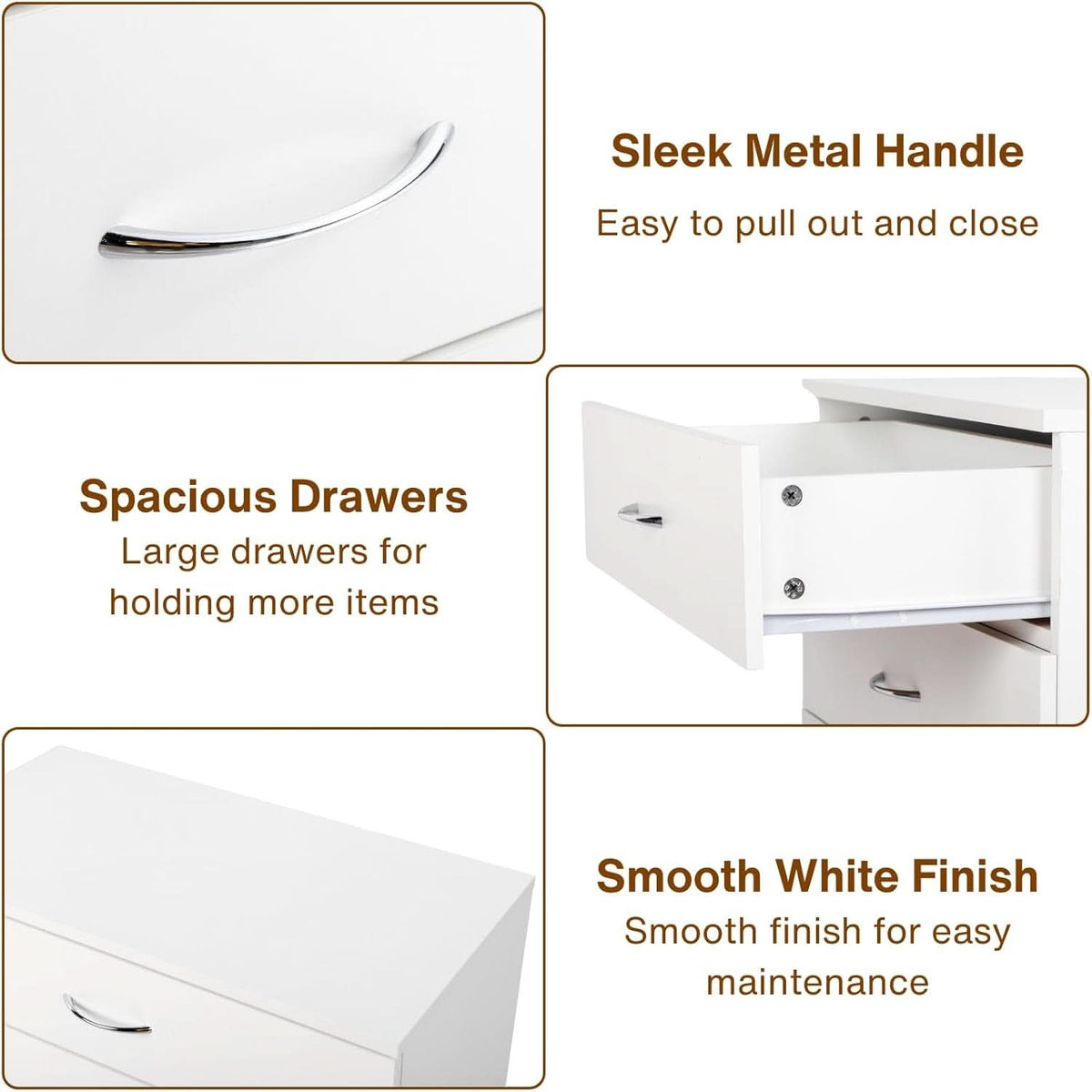White 4 Drawer Dresser Contemporary Bedroom Storage