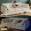 Khaki 68Inch Deep Overstuffed Modular Sectional Sofa