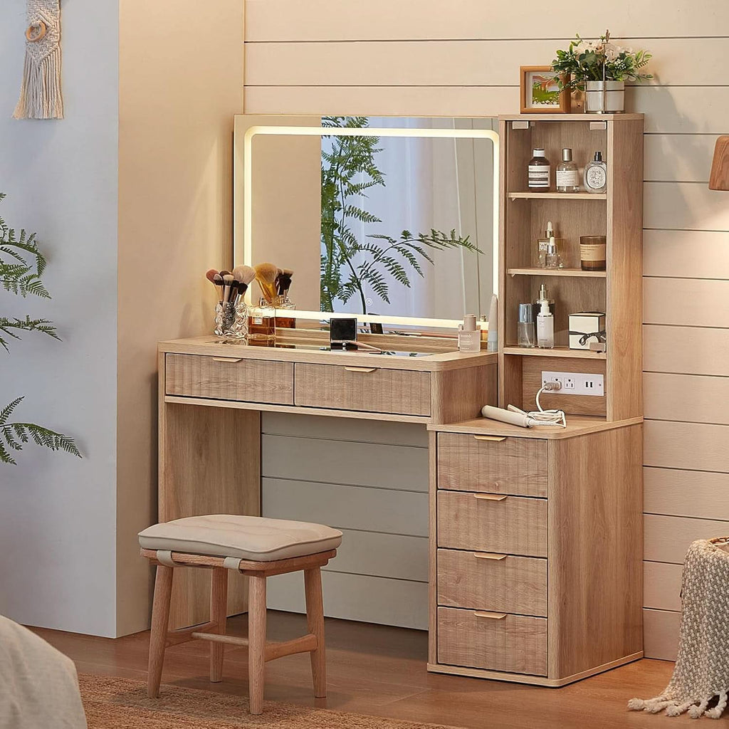 Vanity Desk With Mirror Illumination 43.5 Inch Bedroom