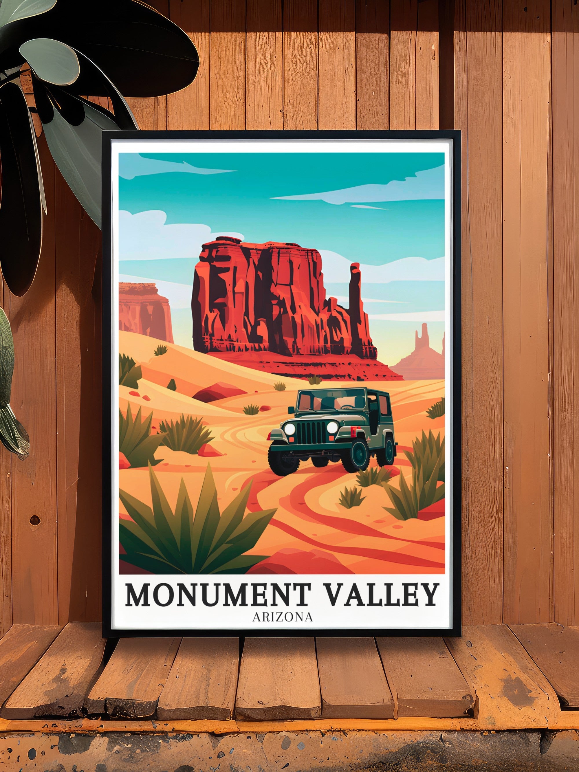 Monument Valley Poster Print - Merrick Butte Art - 17-mile Valley Drive Artwork - Monument Valley Travel Poster -  Arizona Wall Art