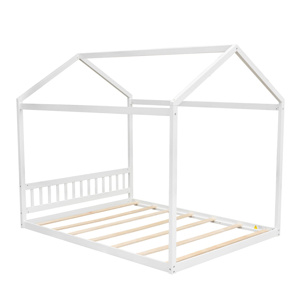 Wooden House Bed With Headboard