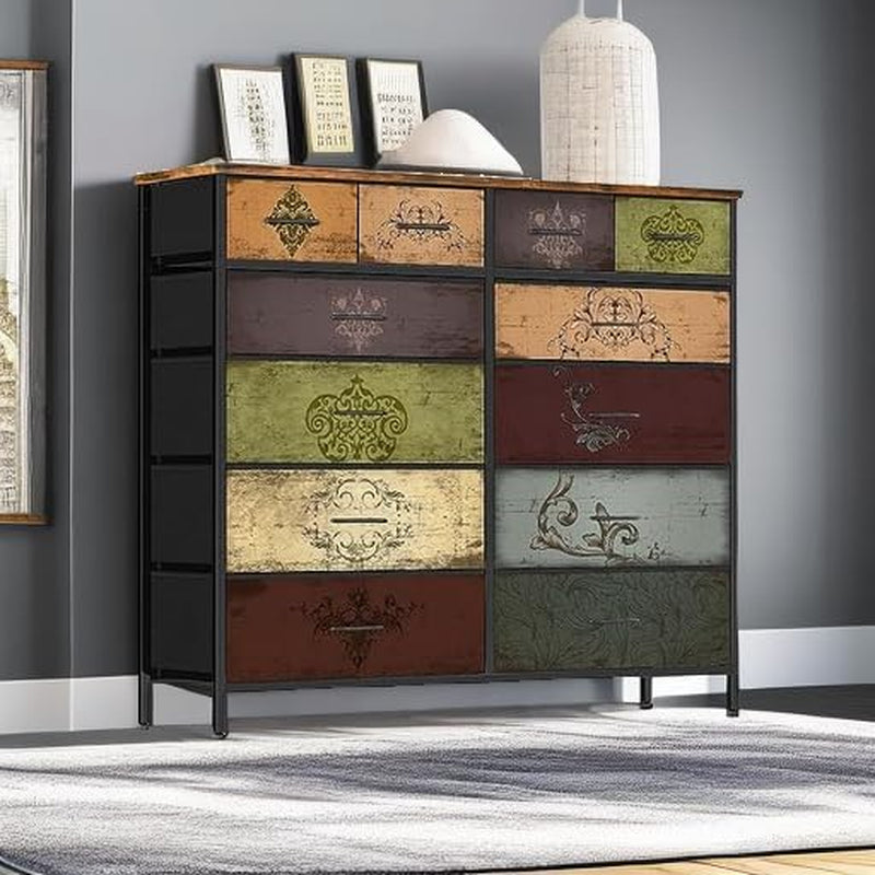 12 Drawer Fabric Dresser Tall Bedroom Organization