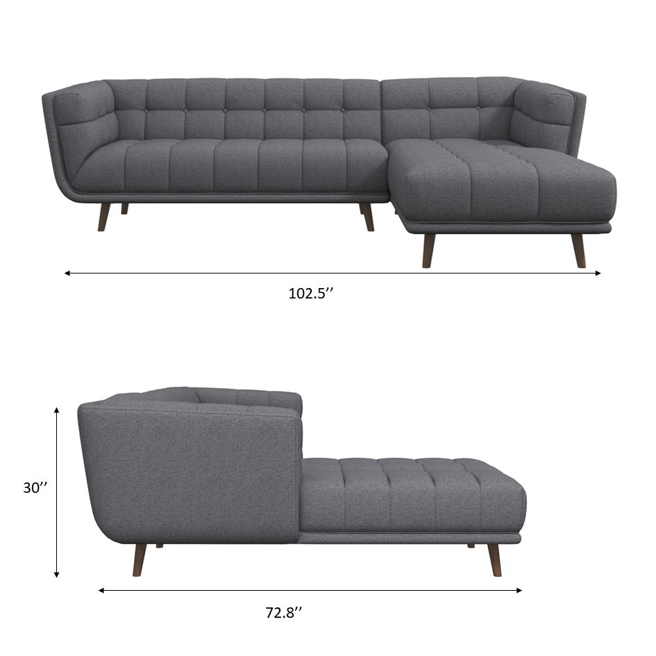 Addison Right Sectional Ash