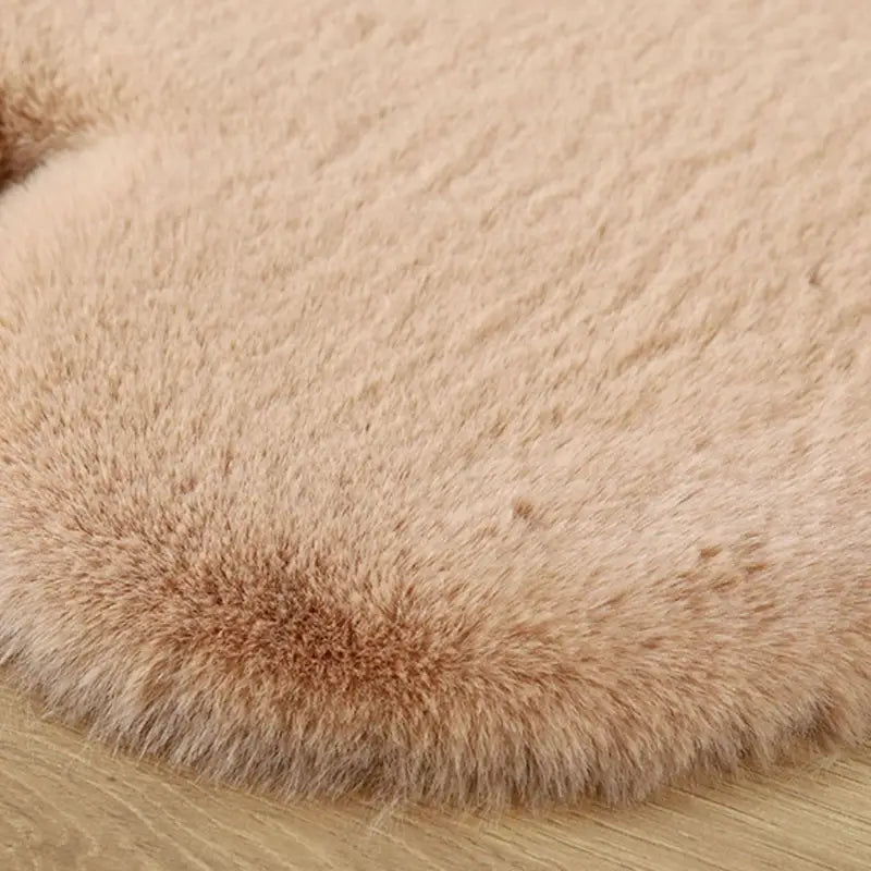 Animal Design Khaki Soft Bear Shaped Fluffy Rug