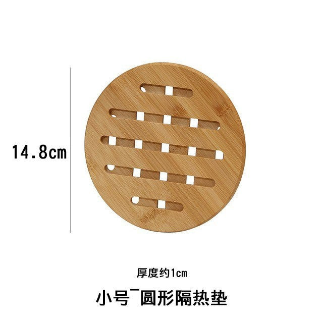 Round Bamboo Heat-Resistant Table Mat for Home Use