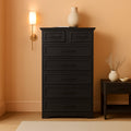 Black Farmhouse Dresser Six Drawer Bedroom Storage