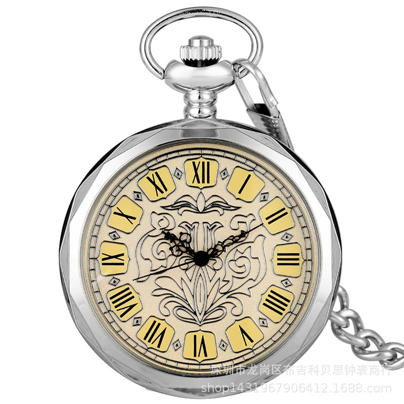 Classic Design Mechanical Pocket Watch with Roman Dial