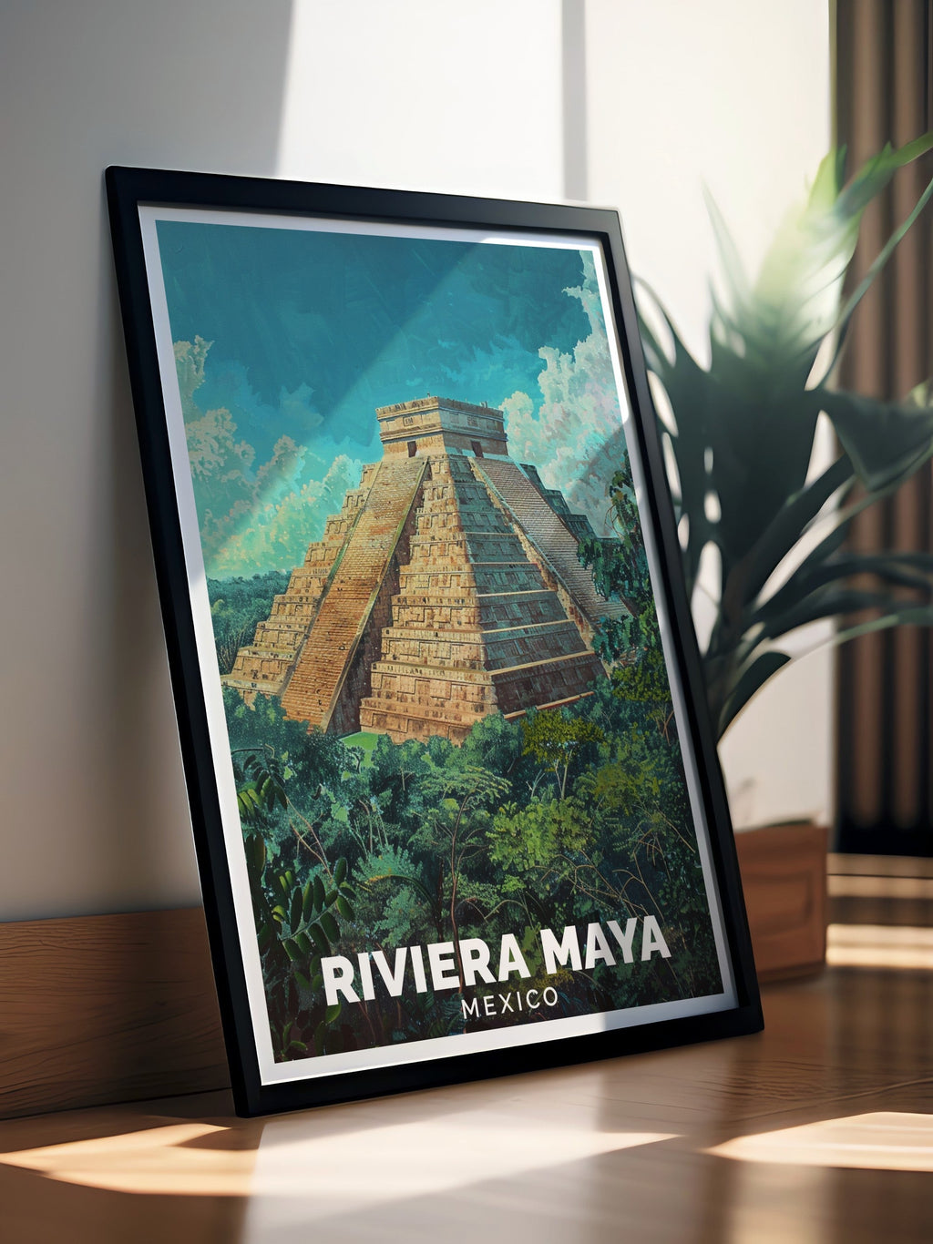 Riviera Maya Art Print - Chichén Itzá Travel Print - Mexico Canvas Art - Riviera Maya Travel Poster