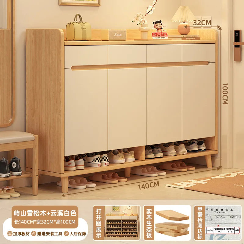 HYS solid wood shoe cabinet, entrance cabinet, new indoor locker at the entrance of the home