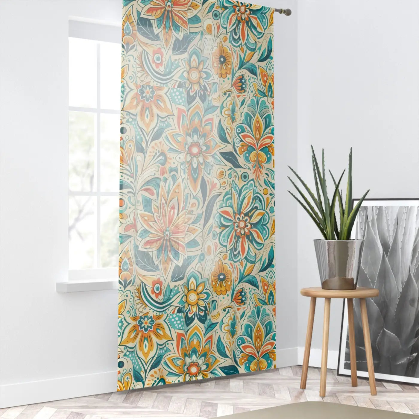 DipaliZ Floral Window Curtain Vibrant Home Decor Polyester