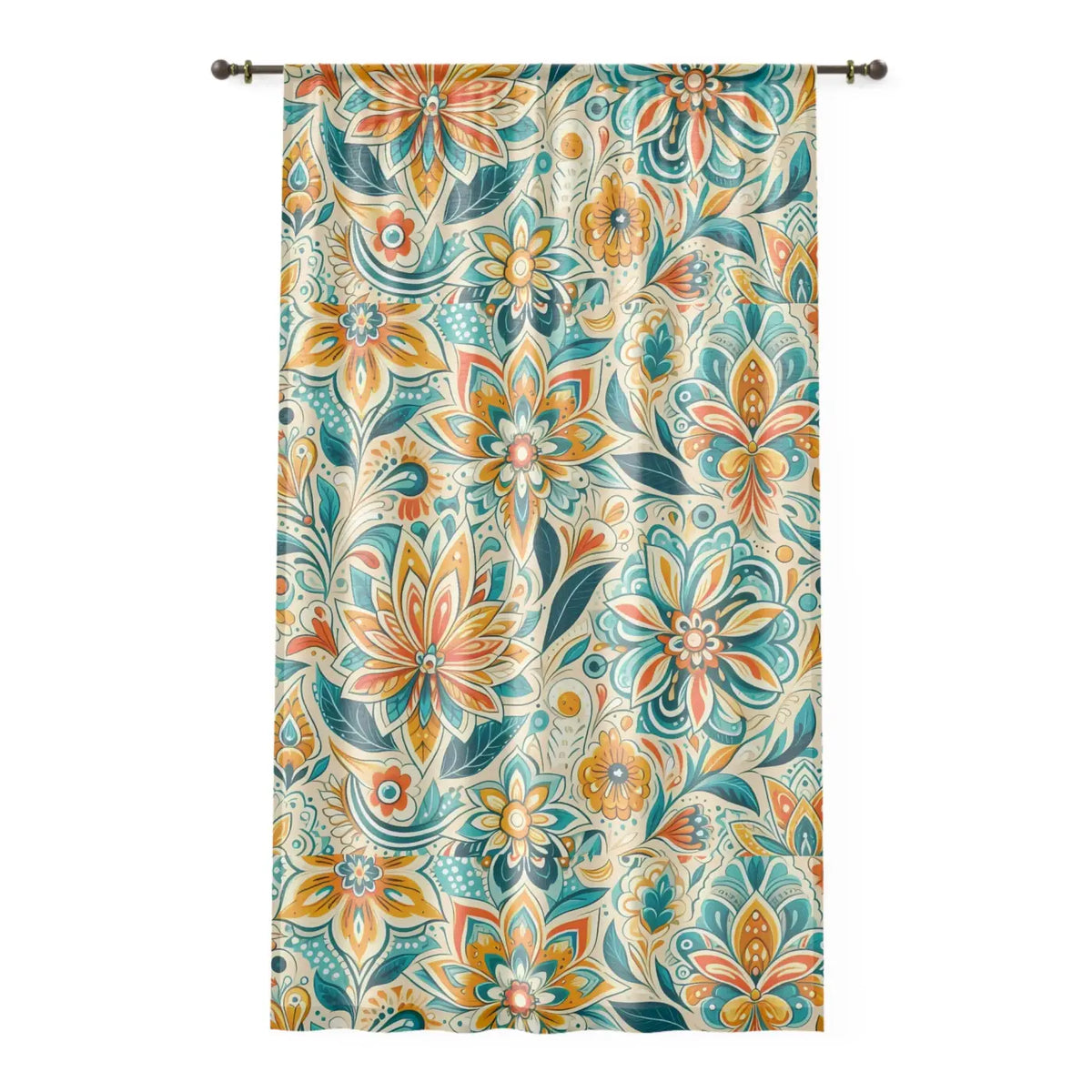 DipaliZ Floral Window Curtain Vibrant Home Decor Polyester
