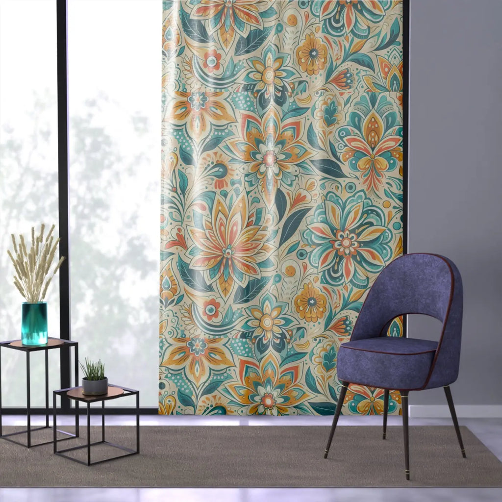 DipaliZ Floral Window Curtain Vibrant Home Decor Polyester
