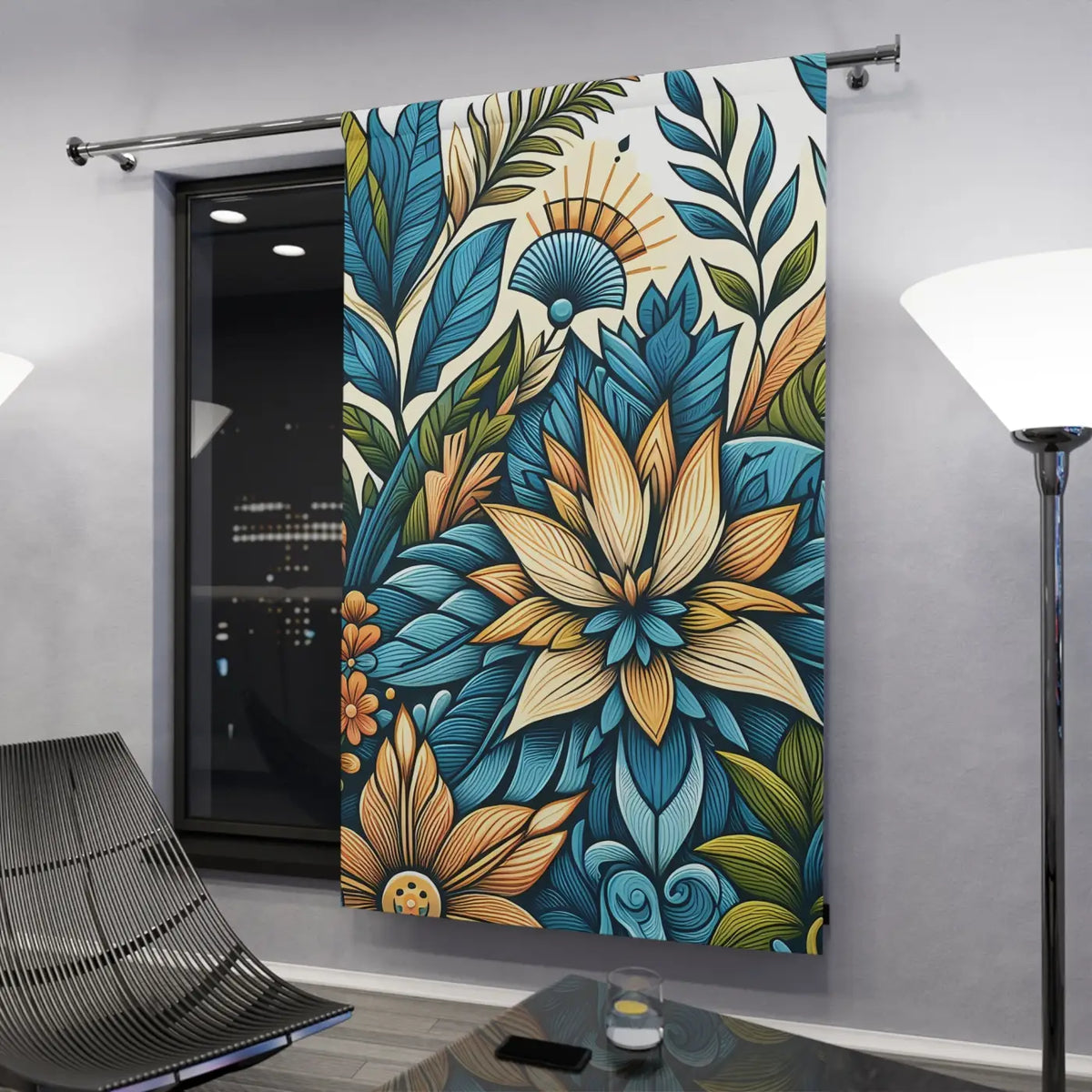 DipaliZ Vibrant Floral Curtains - Organic Cotton Decor
