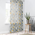DipaliZ Modern Floral Yellow Curtains Botanical Pattern