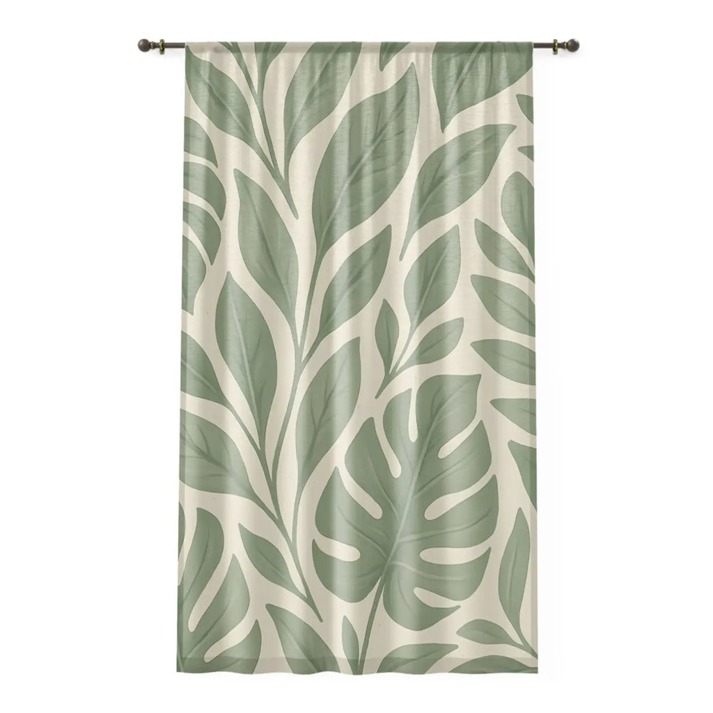 DipaliZ Botanical Window Curtain Green Leaf Drapes Polyester