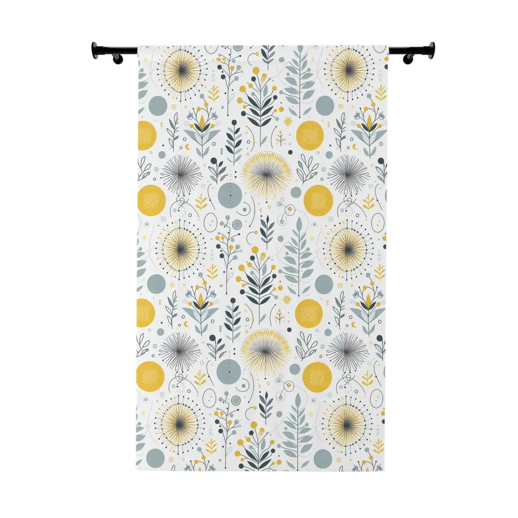 DipaliZ Botanical Yellow Pattern Curtain 54x84 Polyester