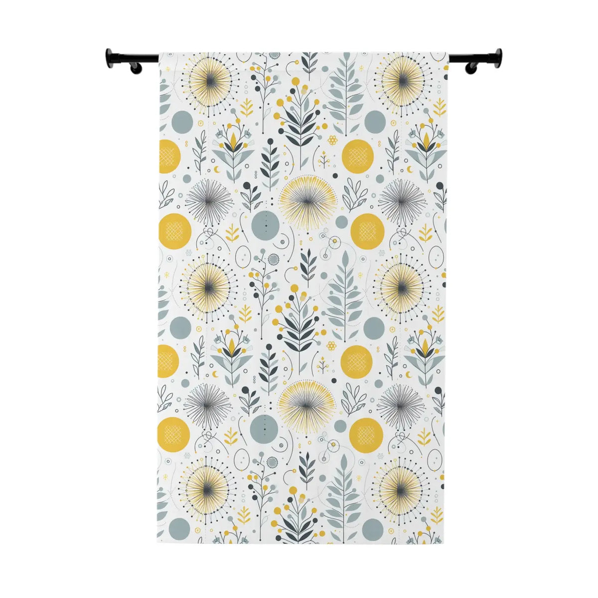 DipaliZ Botanical Yellow Pattern Curtain 54x84 Polyester