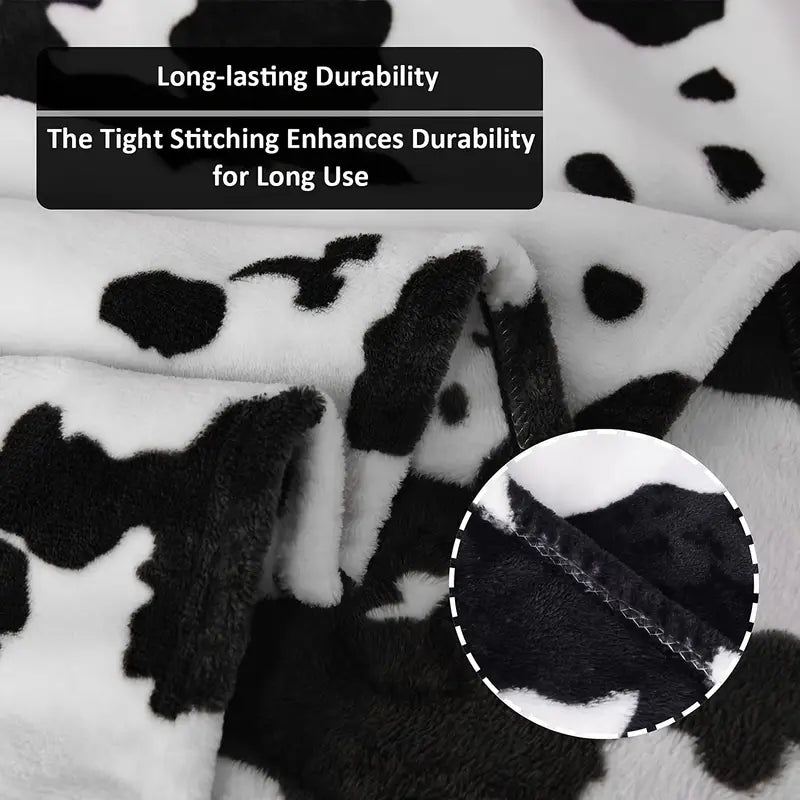 Black and White Cow Print Soft Fleece Blanket
