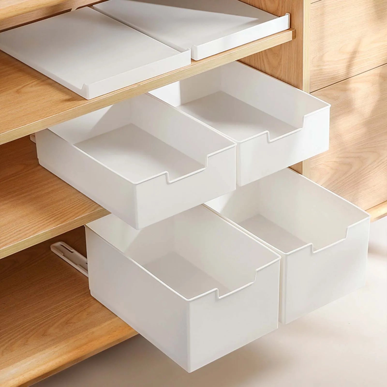 Pull Out Cabinet Organizer Slide Out Drawer Storage Shelves Sturdy Large Capacity Closet Storage Organization for Home Cabinet