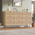 Rattan Nine Drawer Dresser For Bedroom Organization