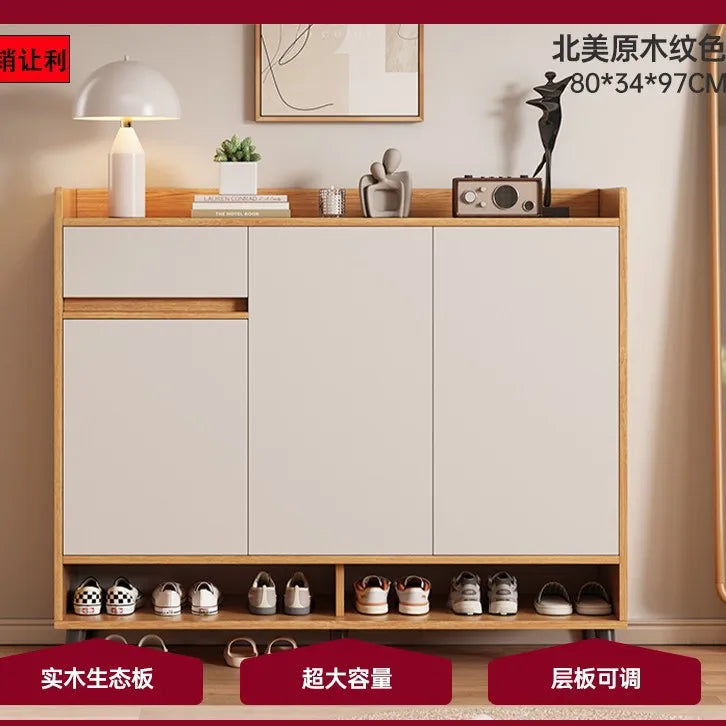 HYS solid wood shoe cabinet, entrance cabinet, new indoor locker at the entrance of the home