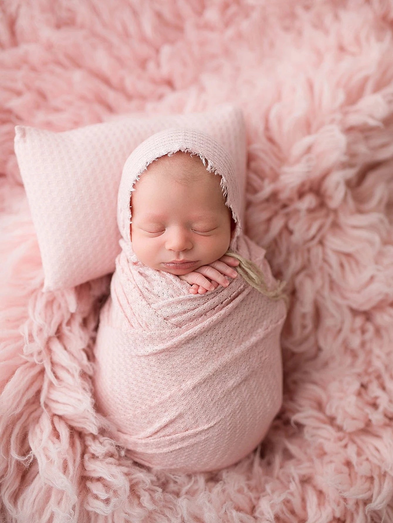 Newborn Photography Props Pillow Textured Pillow with Cover Baby Boy Girl Posing Pillow for Photoshoot Bed Basket Filler Cushion