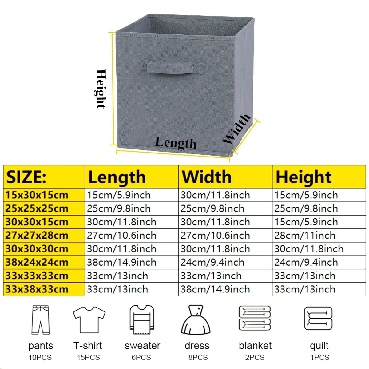 1PC Foldable Fabric Storage Cubes Drawer Organization for Closet and Toys Storage Home Supplies Clothing Underwear Storage Box