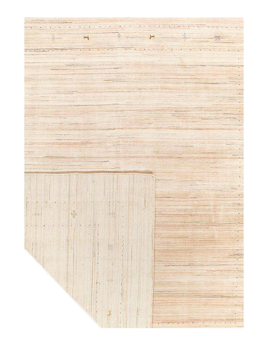 Canvello Beige color Hand knotted Modern Gabbeh Rug - 8'5" X 9'8"